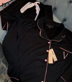 Luxury Winter Pajama Set in Black Design – High-Quality Imported + Gift Bag