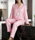 Imported Pink Satin Pajama Set with a Soft & Feminine Luxurious Design