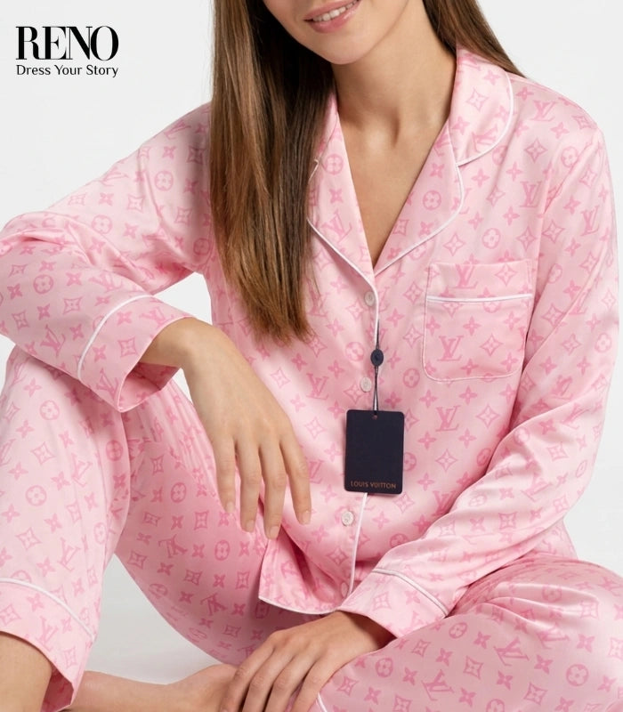 Imported Pink Satin Pajama Set with a Soft & Feminine Luxurious Design