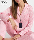 Imported Pink Satin Pajama Set with a Soft & Feminine Luxurious Design