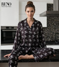 Imported Black Satin Pajama Set with a Luxurious and Elegant Design