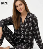Imported Black Satin Pajama Set with a Luxurious and Elegant Design