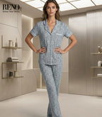 Imported Light Blue Printed Women's Pajama Set