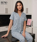 Imported Light Blue Printed Women's Pajama Set