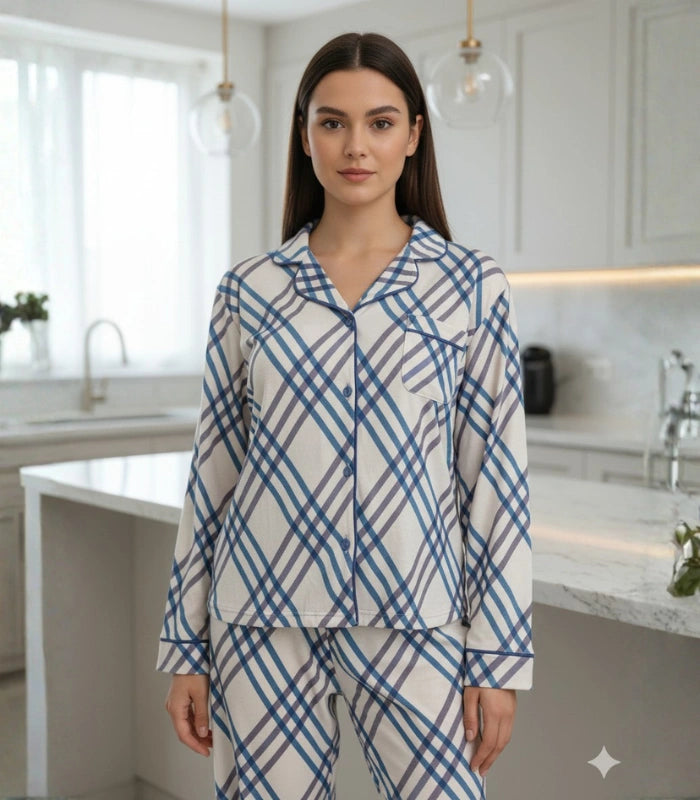 Women’s Winter Plaid Pajama – Warm Fabric & Comfortable Design