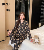 Imported Brown Satin Pajama Set with a Luxurious & Soft Design
