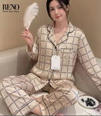 Imported satin pajama set with an elegant and soft design
