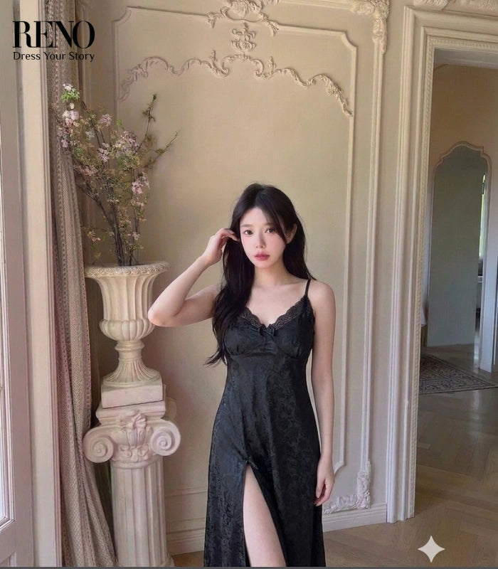 Jacquard Slit Dress