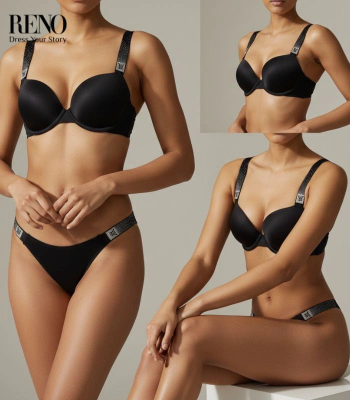 Imported luxury black lingerie set