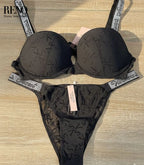 Imported luxury black lingerie set