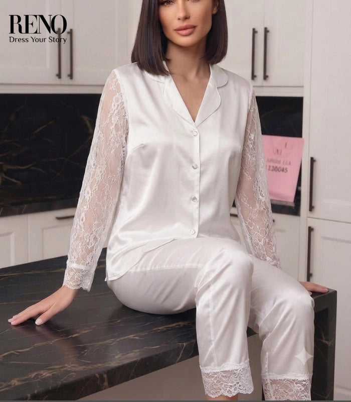 White Satin Side Lace