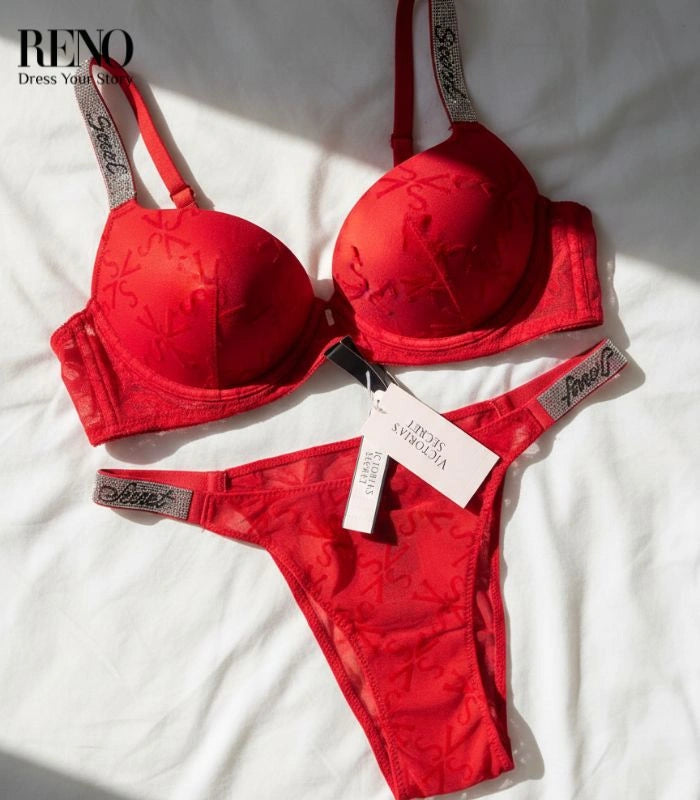 Imported luxury red lingerie set