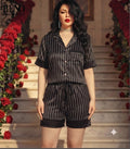 Black Stripe Satin