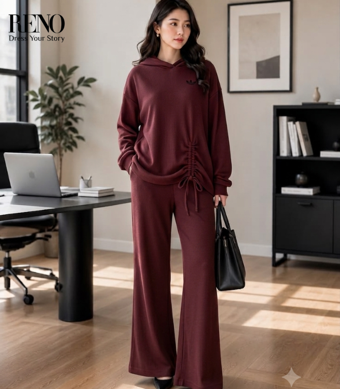100% Cotton Hooded Lounge Set