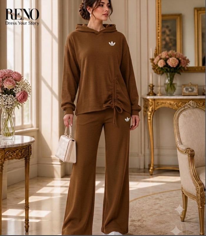 Camel 100% Cotton Hooded Lounge Set
