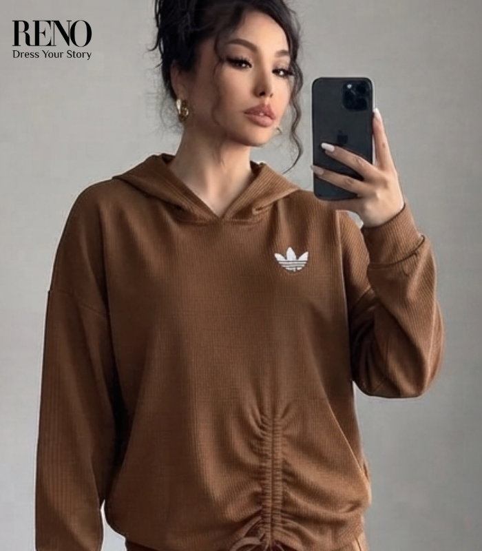Camel 100% Cotton Hooded Lounge Set