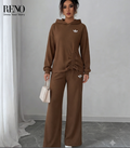 Camel 100% Cotton Hooded Lounge Set