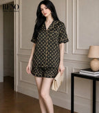 Satin Monogram Pajama Set