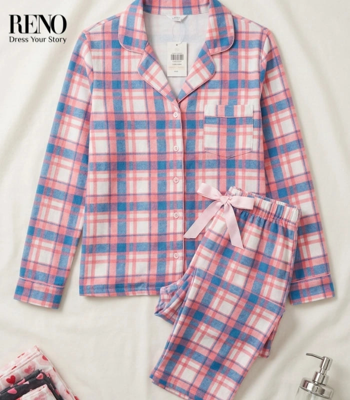 Pink Checkered Pajama – Cute & Comfy