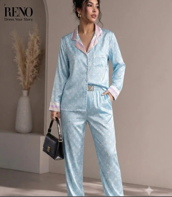 Blue Monogram Pajamas