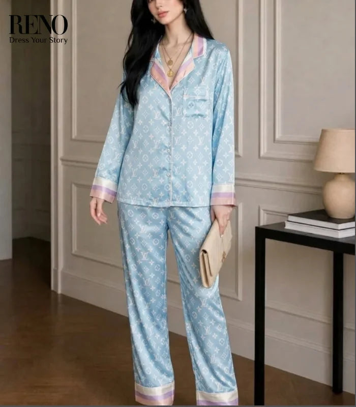 Blue Monogram Pajamas