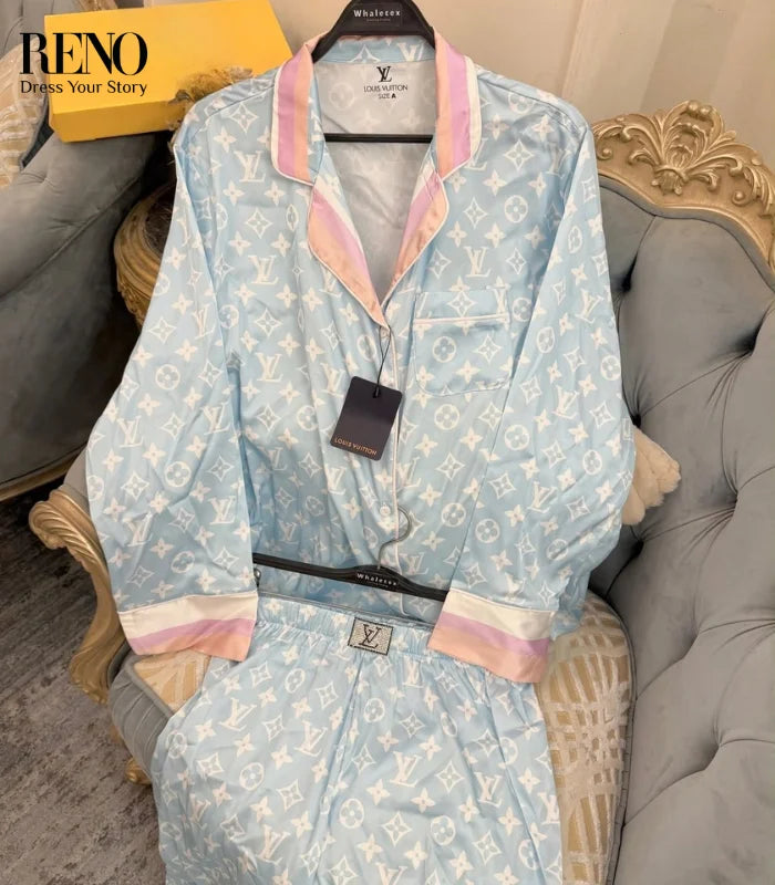 Blue Monogram Pajamas