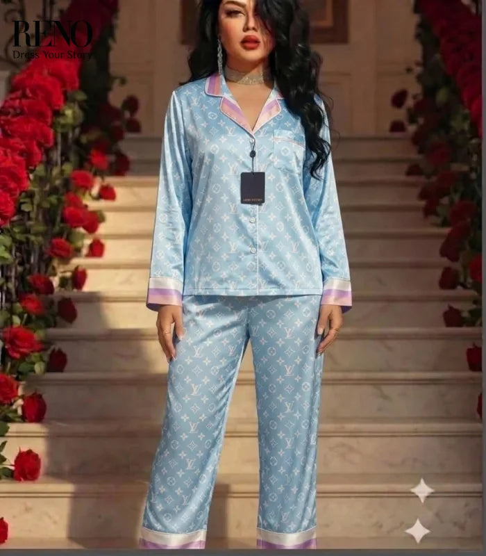 Blue Monogram Pajamas