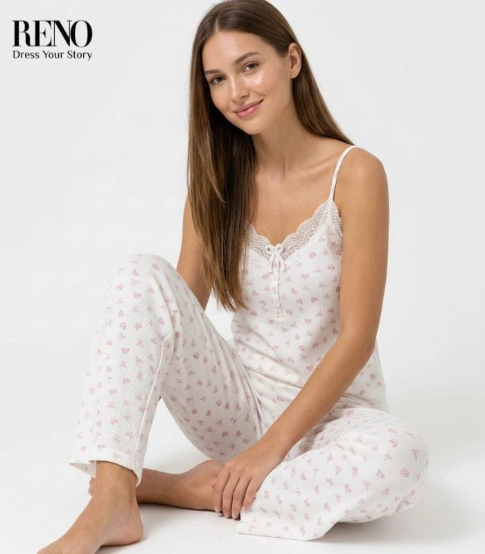 Heart Print Cotton Pajama