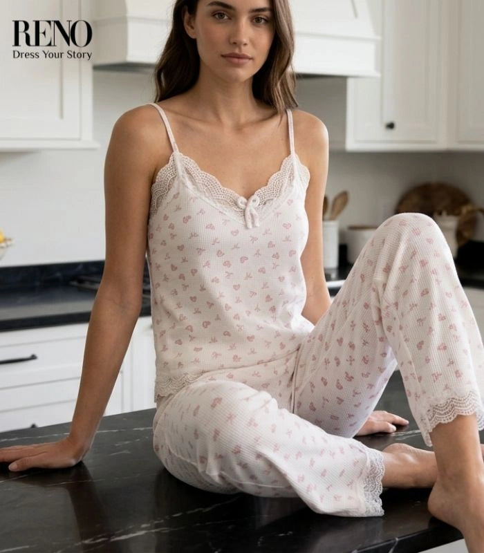 Heart Print Cotton Pajama