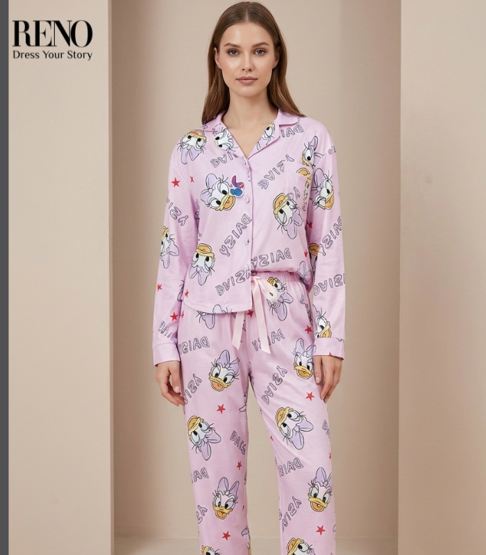 Women’s Fall & Winter Pajama Set – Warm Fabric & Comfortable Design