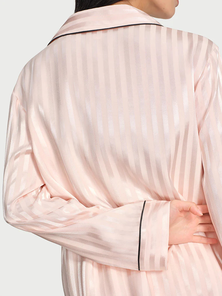 Soft Striped Satin Pajama Set