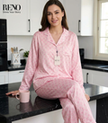 Imported Pink Satin Pajama Set with a Soft & Feminine Luxurious Design