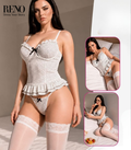 White Lingerie Set with Delicate Texture & Feminine Design