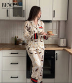 Gold Chain Print Pajama Set