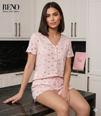 Women's Butterfly Print Short Pajama Set